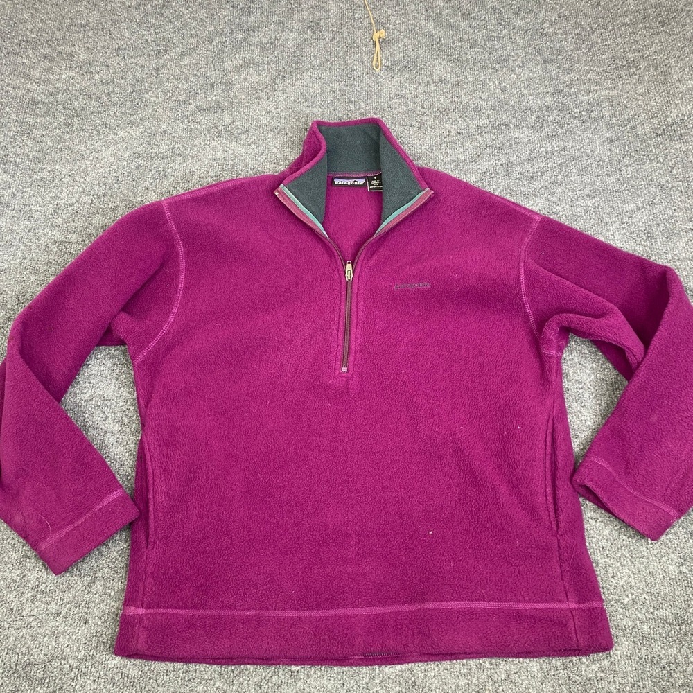 Patagonia Synchilla Fleece Pullover Magenta Purple Quarter Zip Mens USA Made